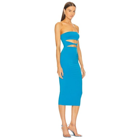 SER.O.YA Bristol Midi Dress in Turquoise X-Small New Womens Cut out Stretchy - Picture 3 of 14